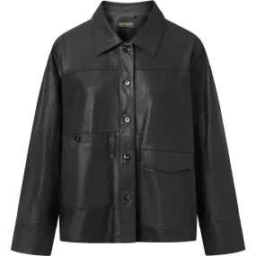 Cool Laura leather jacket in retro look / 50796 - Black (Nero)