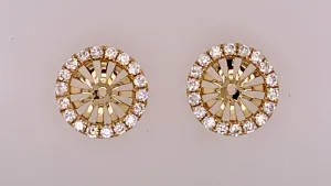 18K Yellow Gold Diamond Earring Jackets