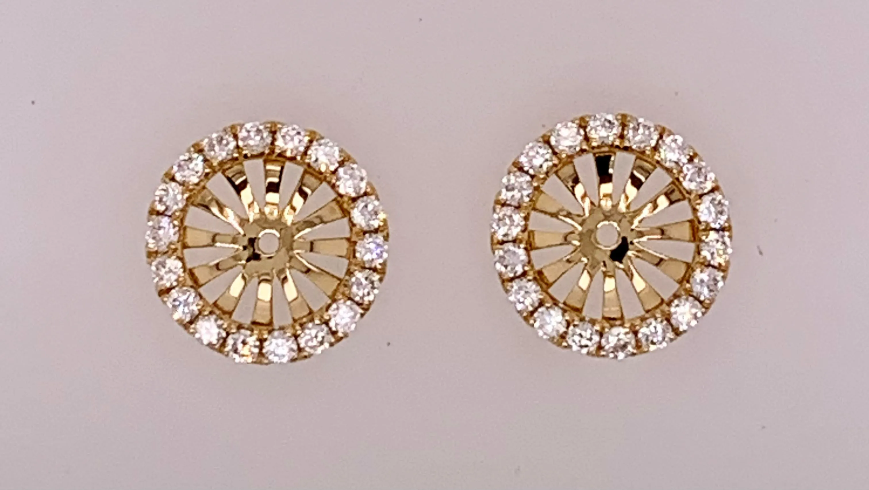 18K Yellow Gold Diamond Earring Jackets