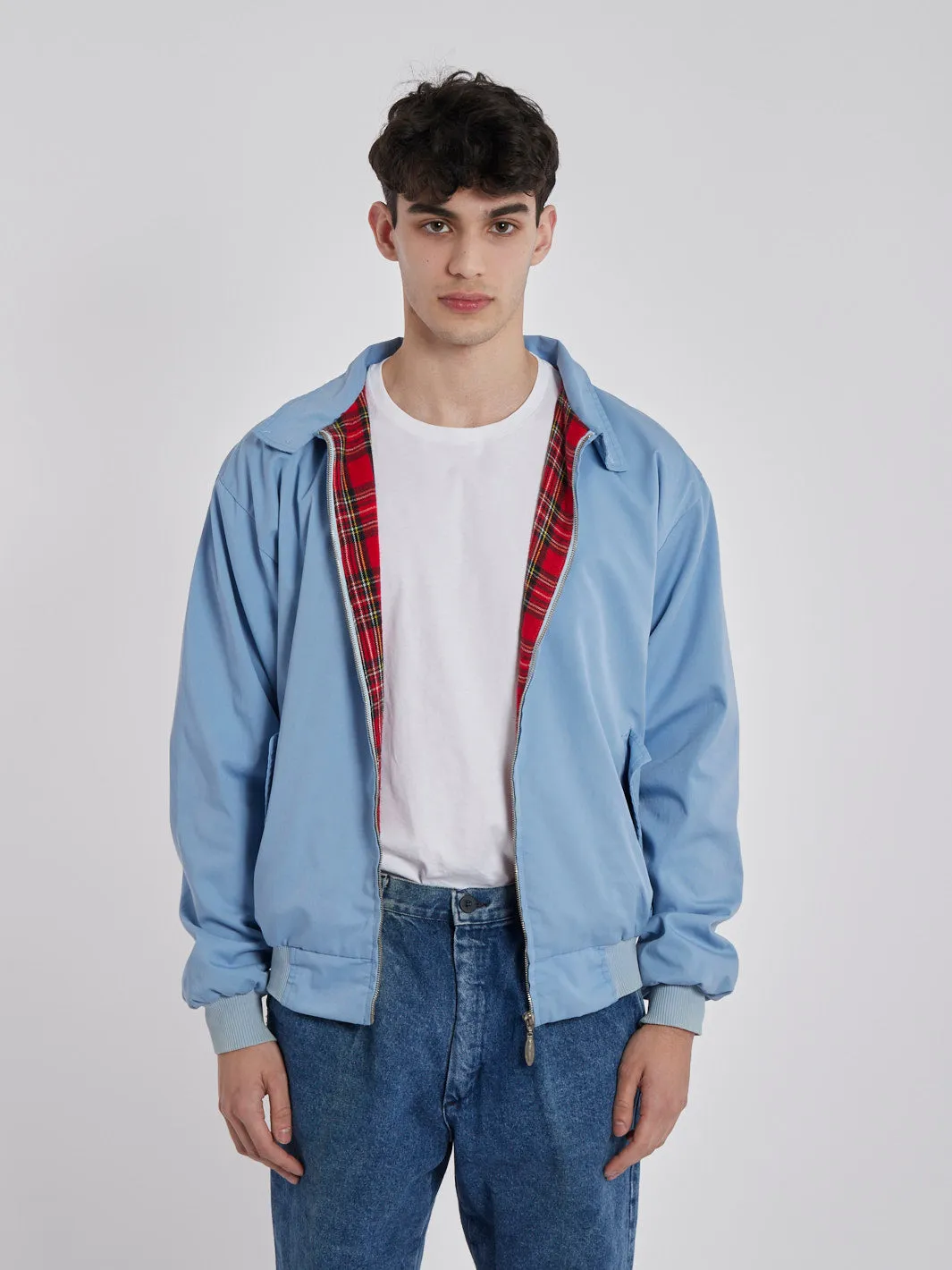 1980s Lightweight Three-Strake pale blue bomber jacket