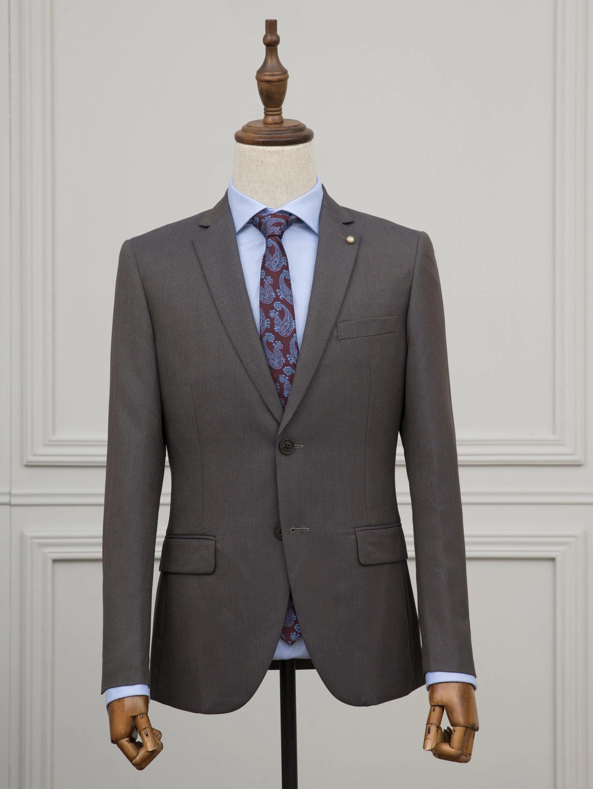 2 PIECE SUIT BROWN BLUE