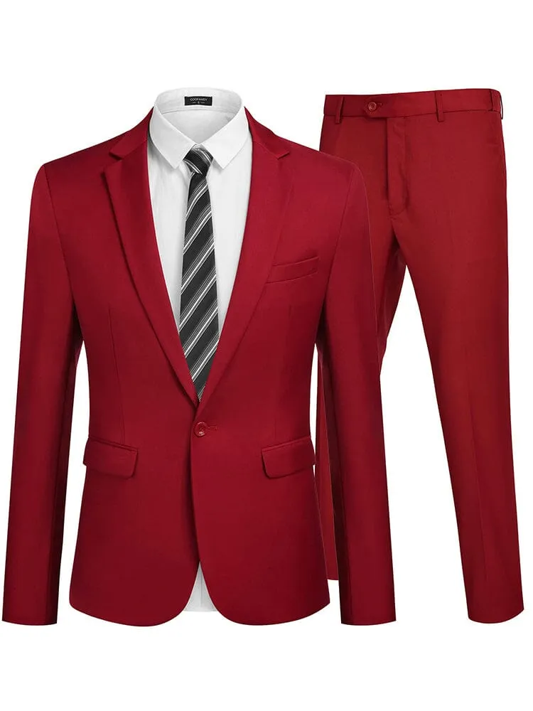 2 Piece Tuxedo Suit Set Blazer Jacket for Business (US Only)