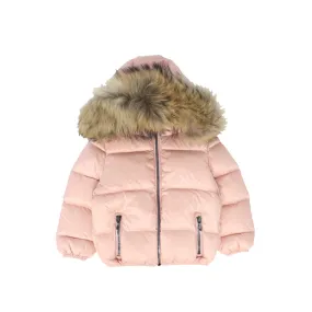 3470D-BABY DOWN JACKET W/FUR-420 Milkshake