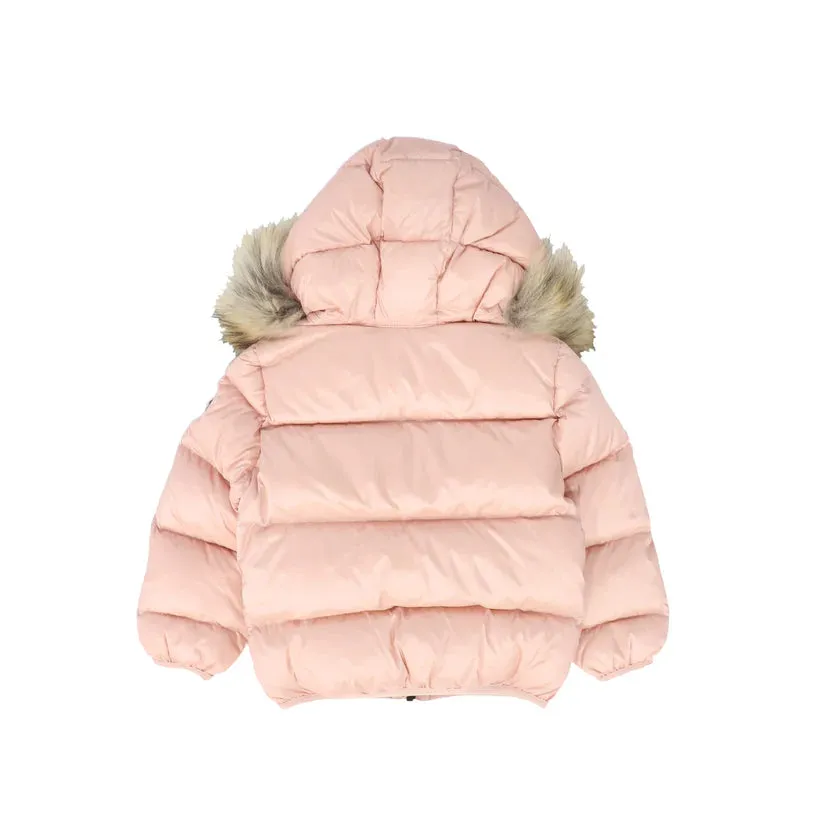 3470D-BABY DOWN JACKET W/FUR-420 Milkshake