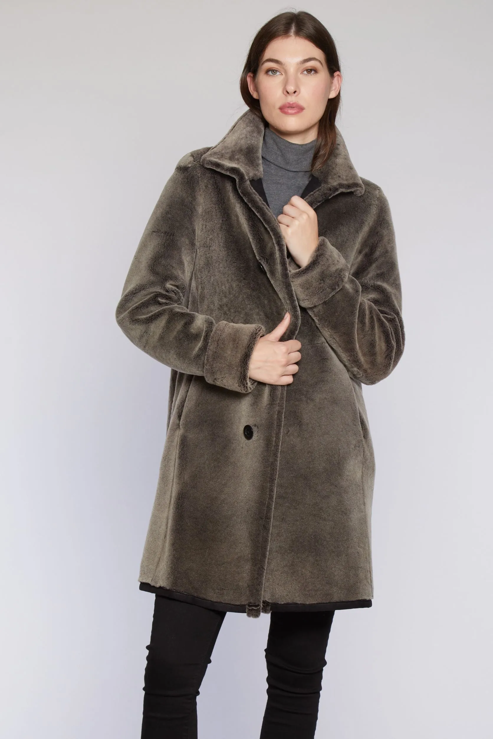 #6160 Reversible Spanish Merino Shearling Coat