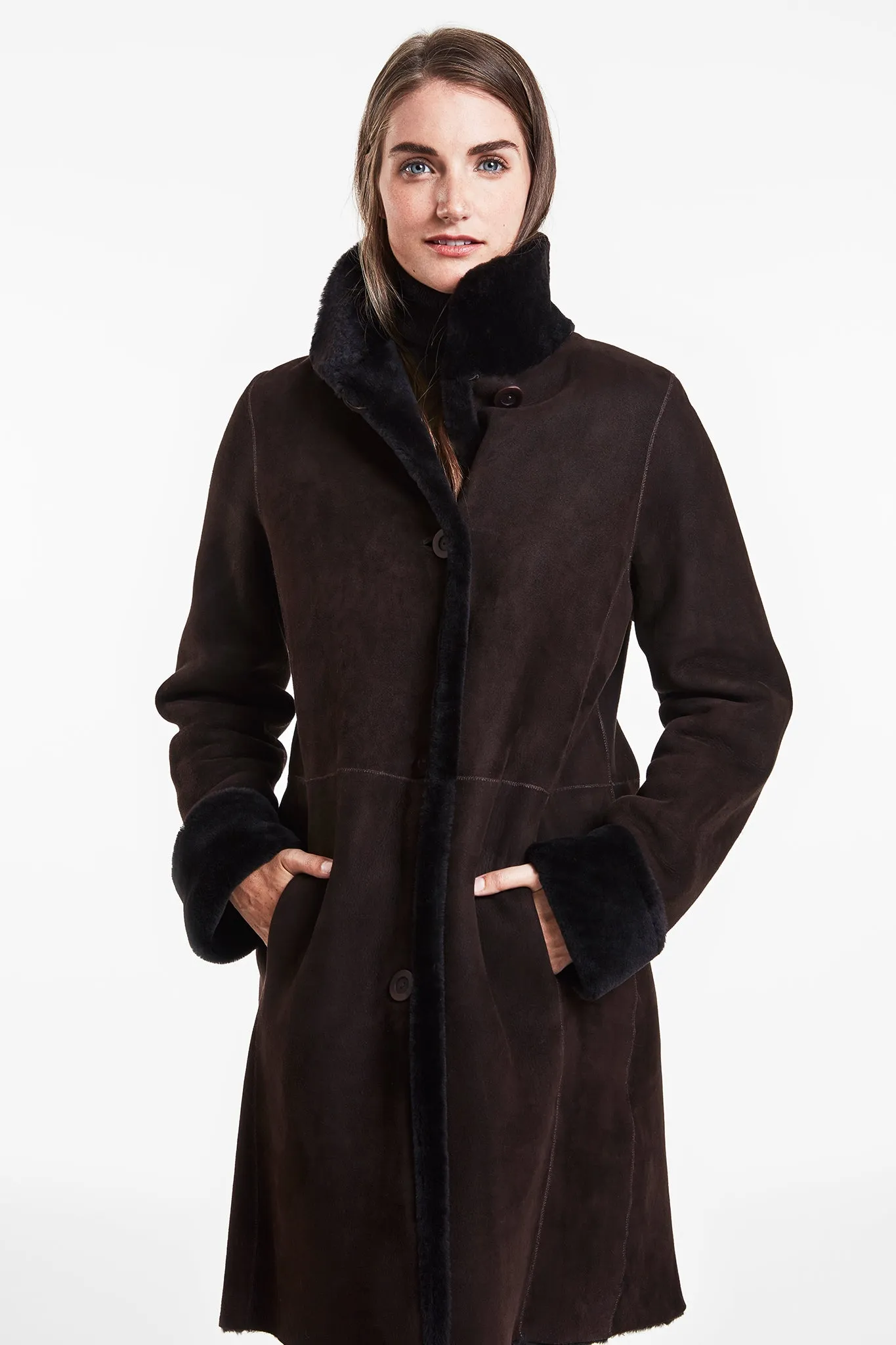 #6160 Reversible Spanish Merino Shearling Coat