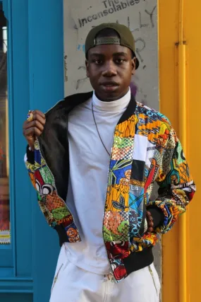 African Bomber jacket in Patchwork - Festival Clothing