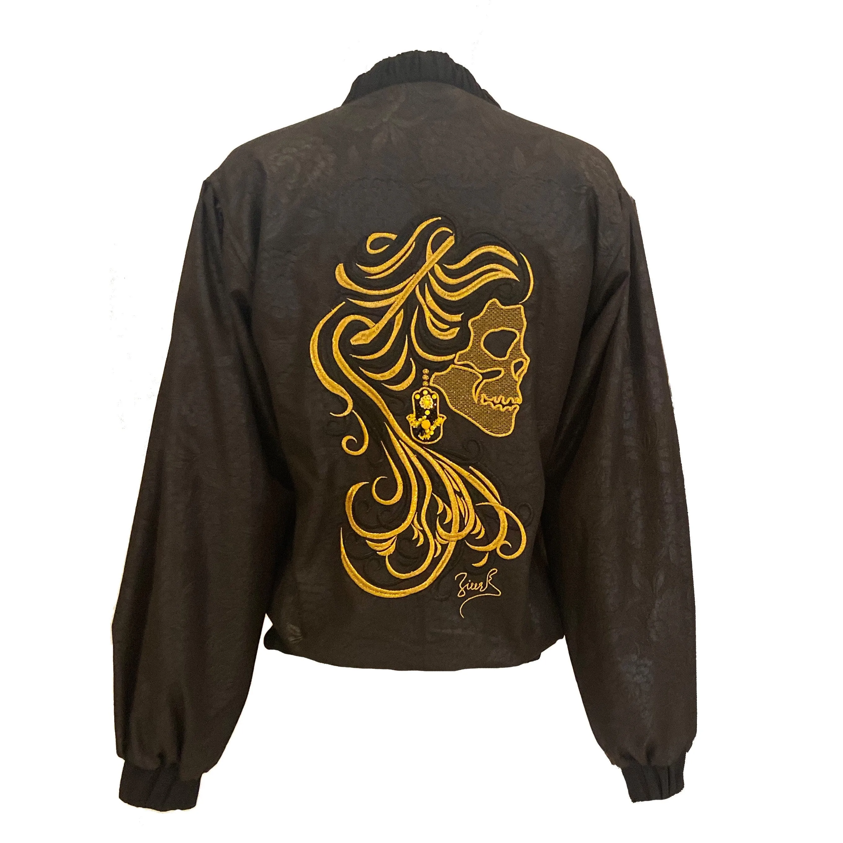 Aicha Leather Effect Bomber Jacket