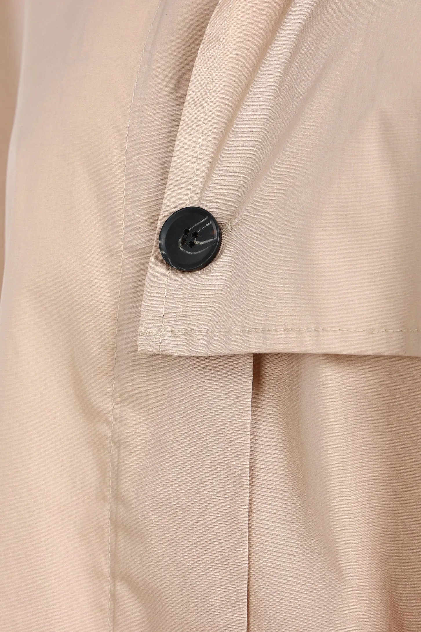 Asymmetrical Trench Shirt - Beige