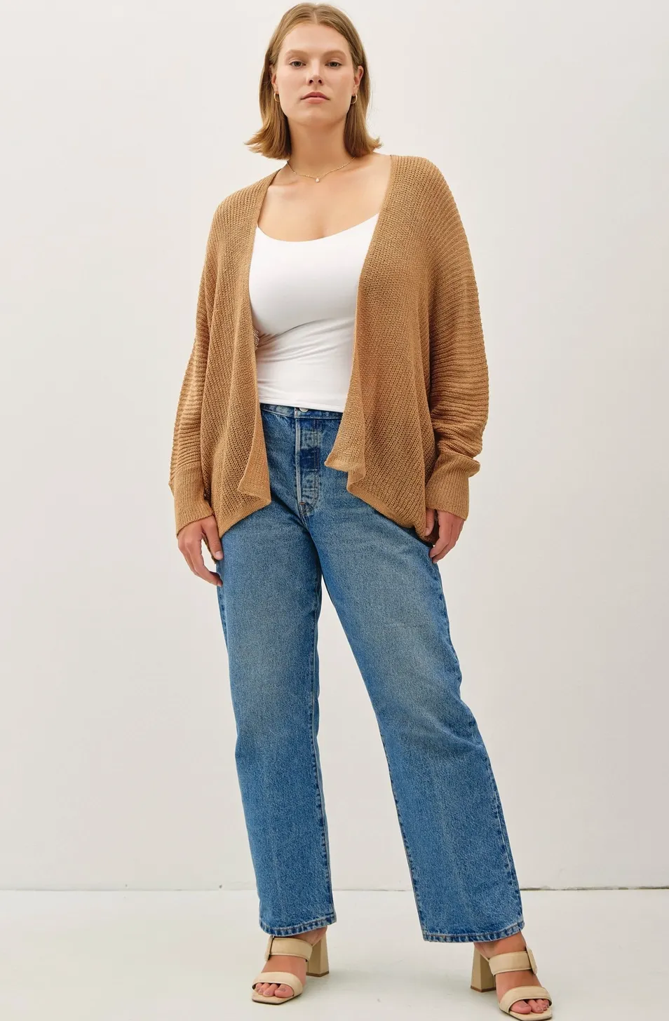 Autumn Dolman Knit Cardigan: Camel