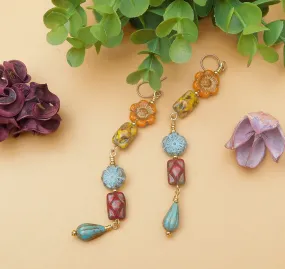 Autumn Inspired Dangling Czech Boho Earrings