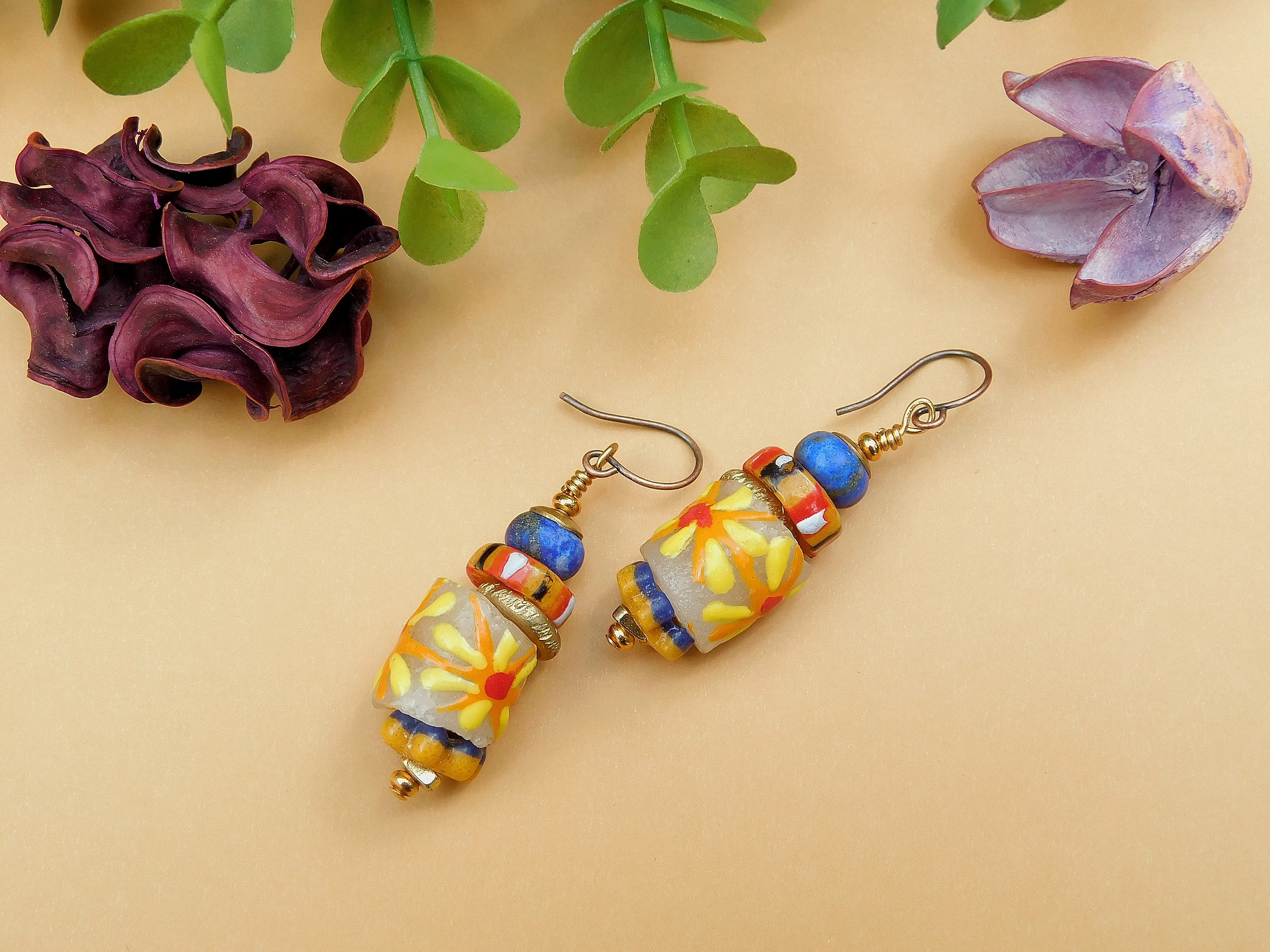 Autumn Medley Krobo Earrings