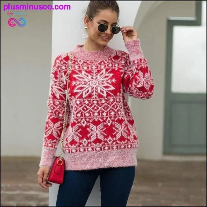 Autumn winter sweater women casual retro cashmere Christmas