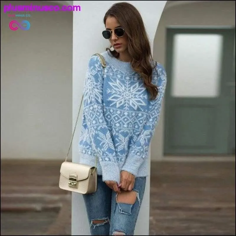 Autumn winter sweater women casual retro cashmere Christmas