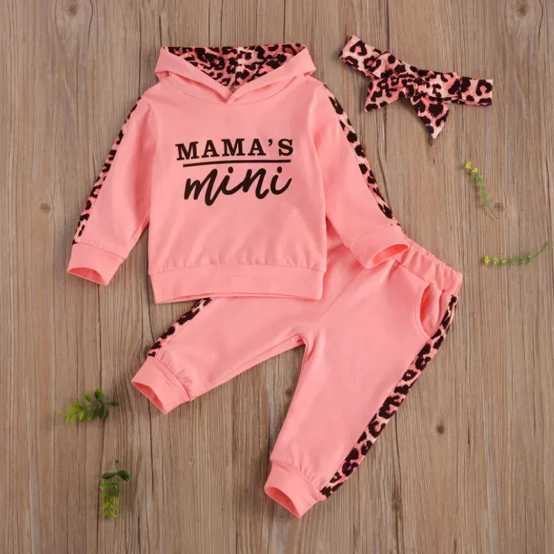 Baby Girl Spring Autumn 3pc Leopard Style Tracksuit Set