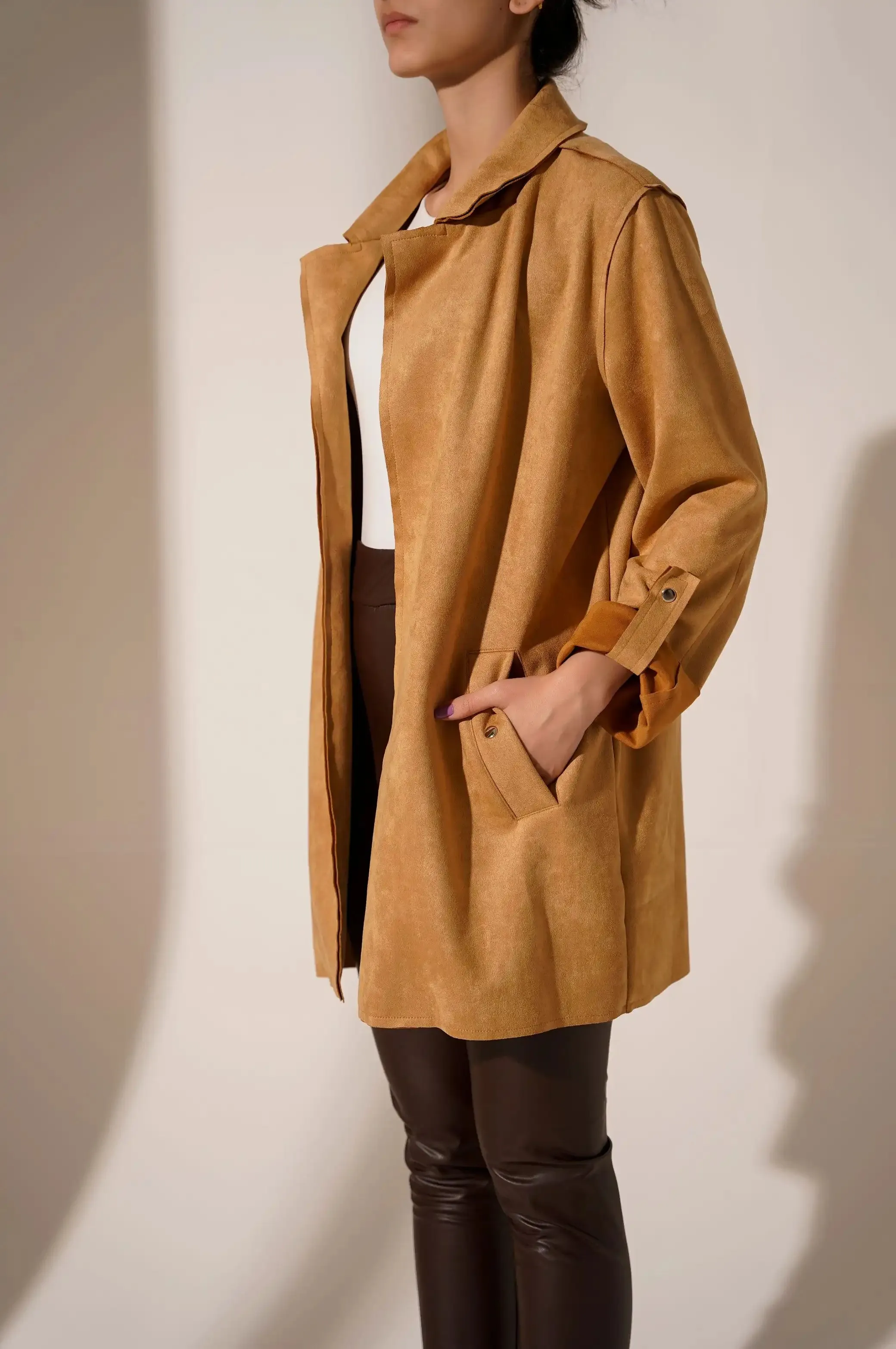 BASIC SUEDE COAT