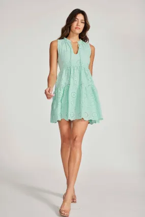 Bay Green Eyelet Papaya Mini Dress