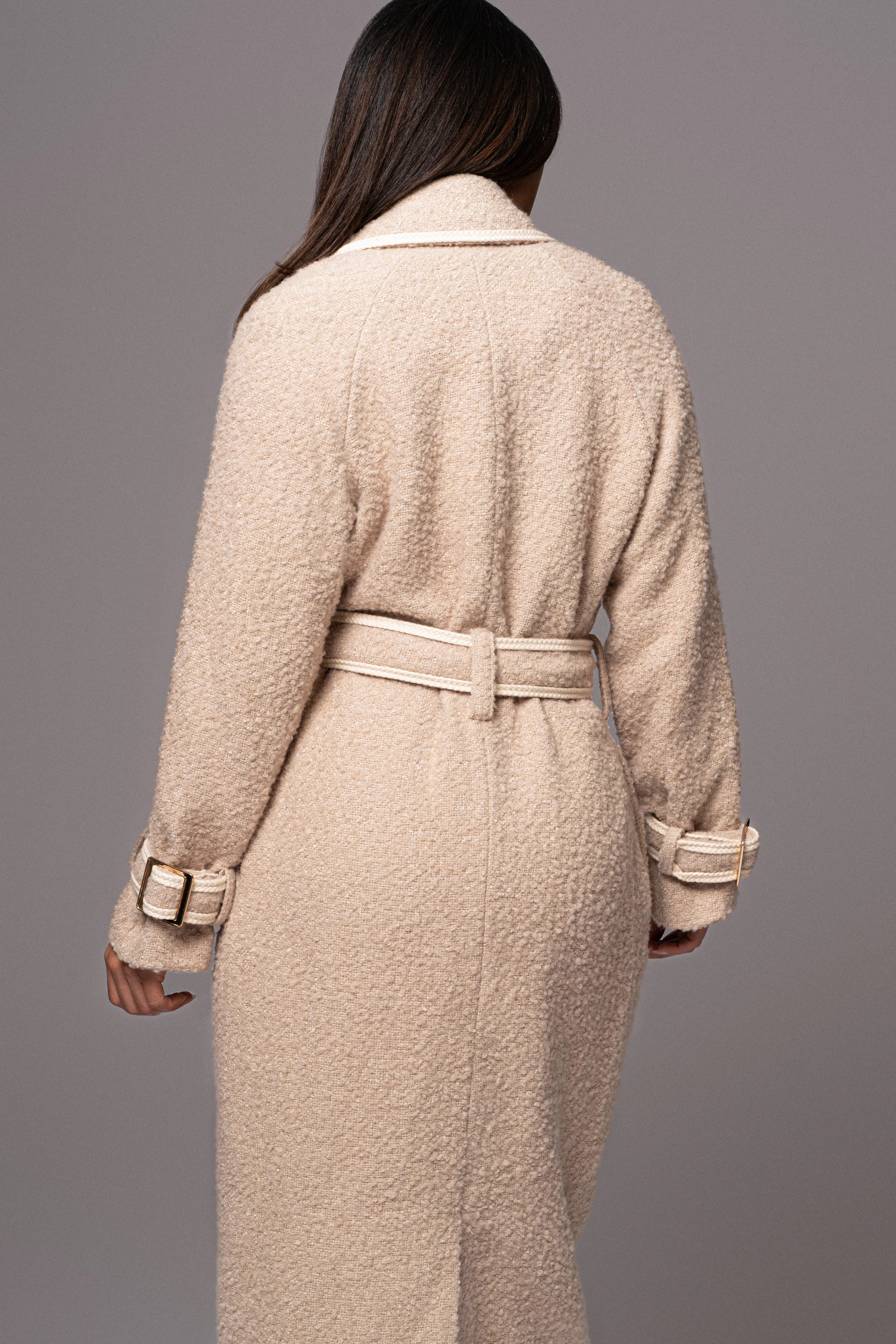 Beige Fit For Success Boucle Coat