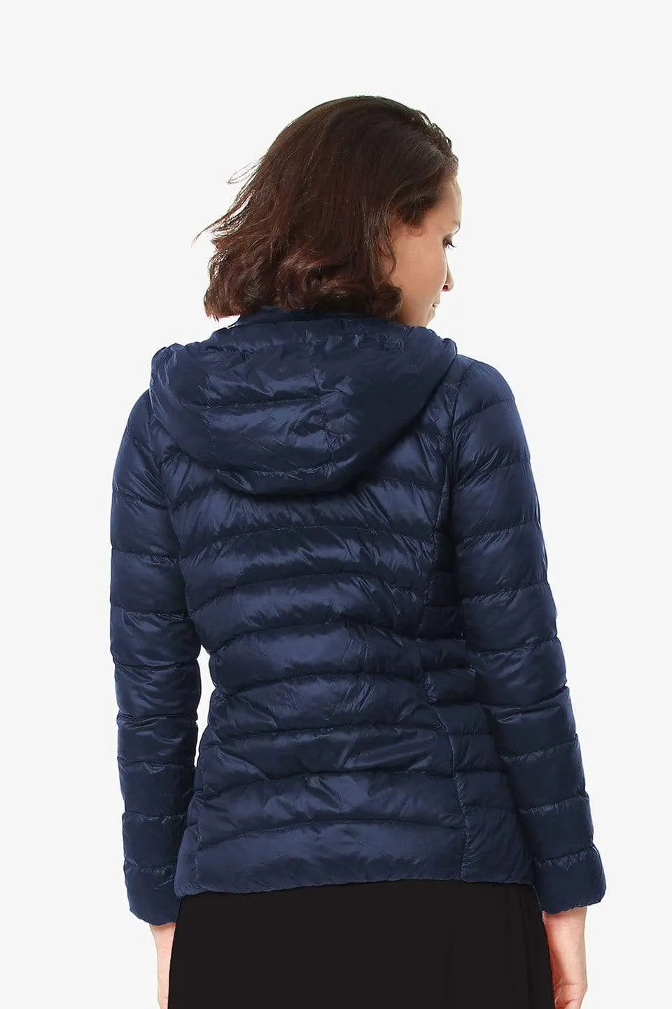 Belle Hooded Down-Filled Maternity Jacket Navy