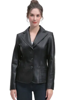 BGSD Women Norah Lambskin Leather Blazer Jacket