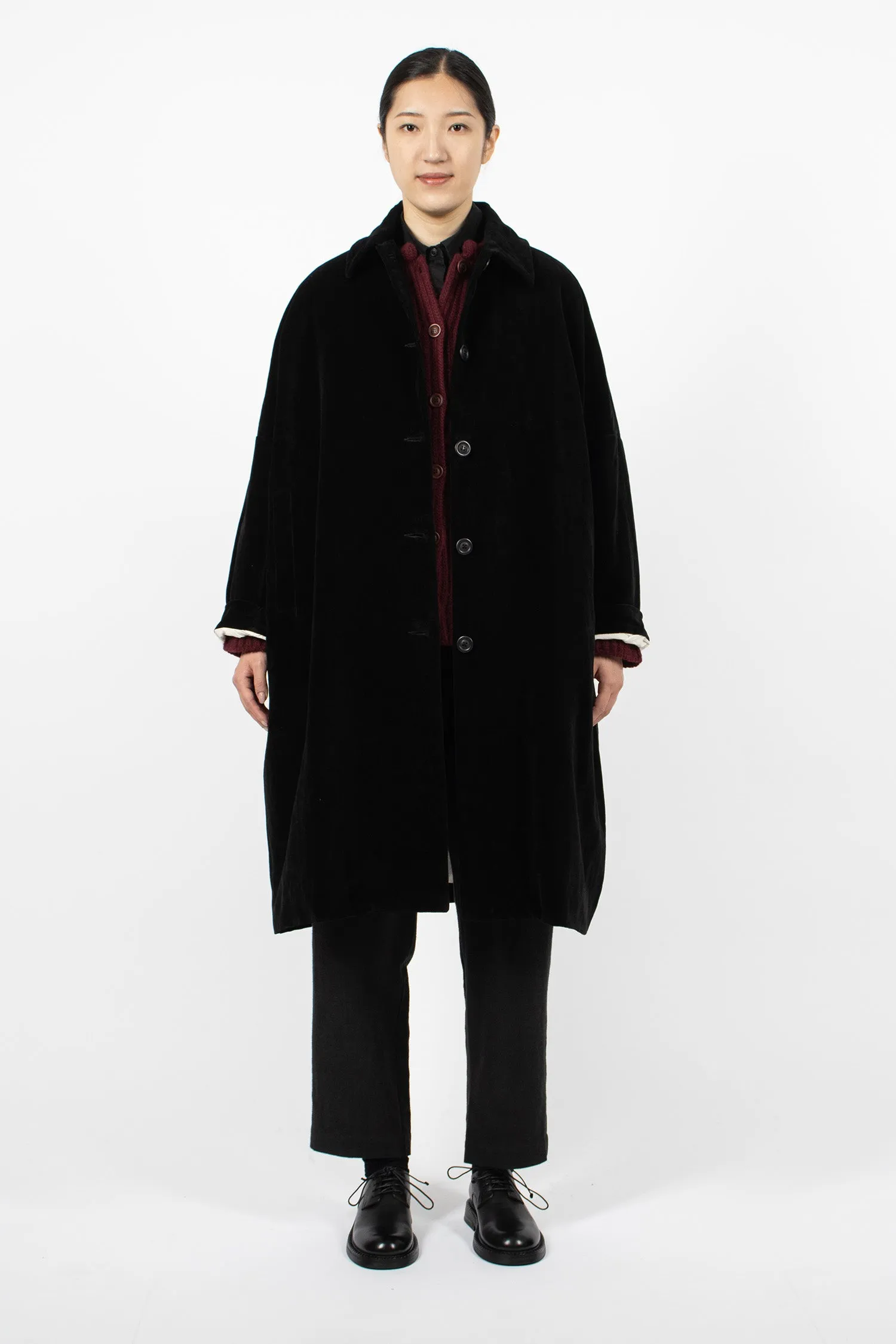 Big Blobby Coat Velvet Black