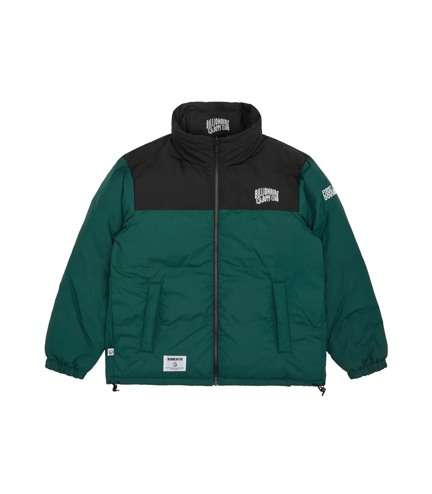 BILLIONAIRE BOYS CLUB X FIRST DOWN REVERSIBLE BUBBLE DOWN JACKET - GREEN