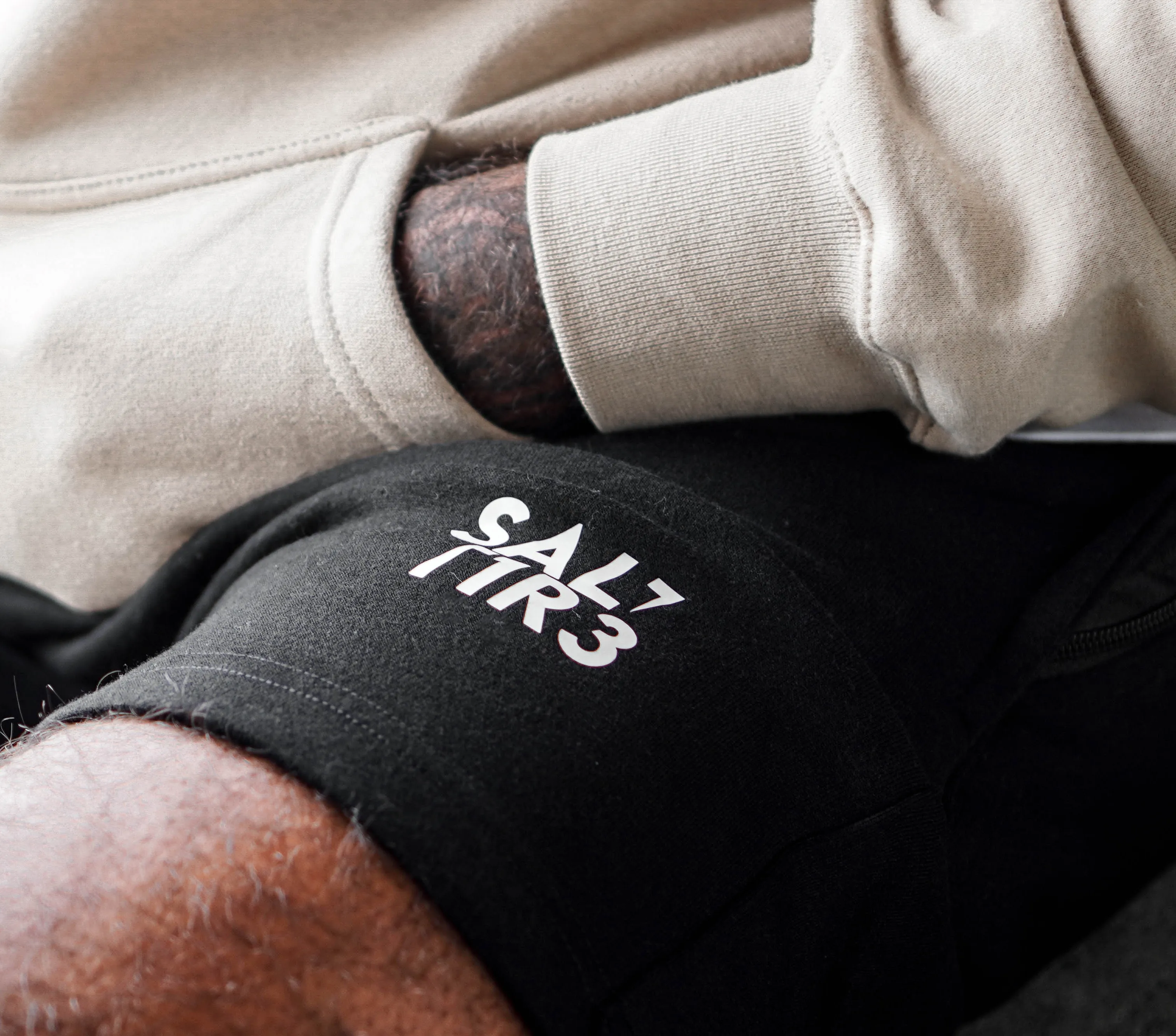 Black Cotton Fleece Shorts