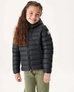 Black Hooded Down Jacket Opale