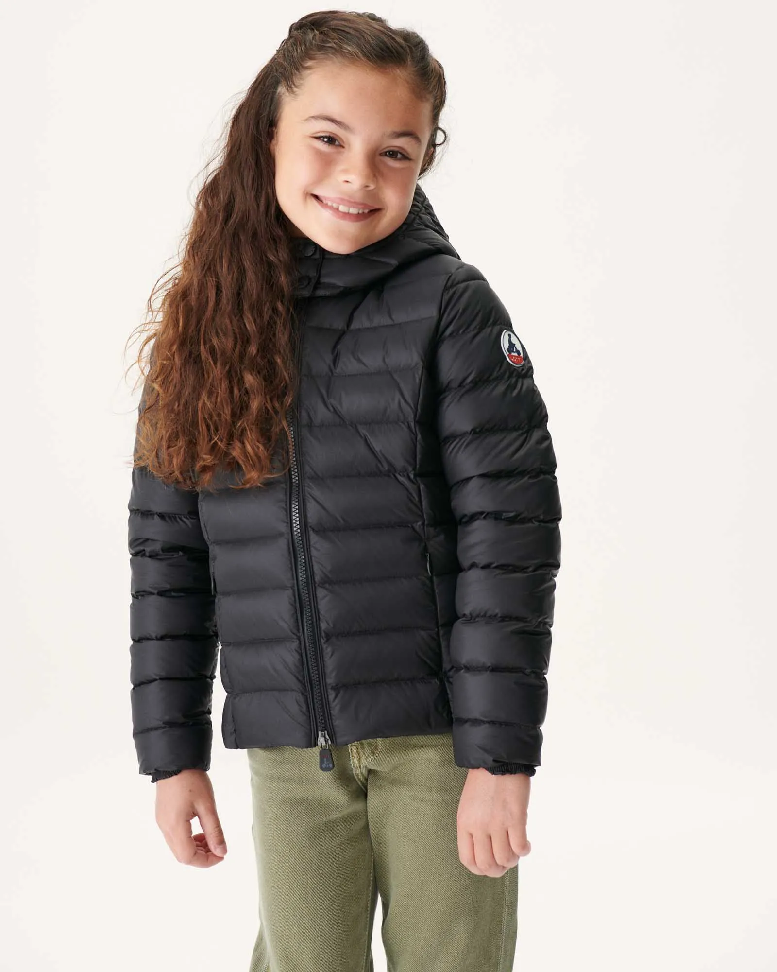 Black Hooded Down Jacket Opale