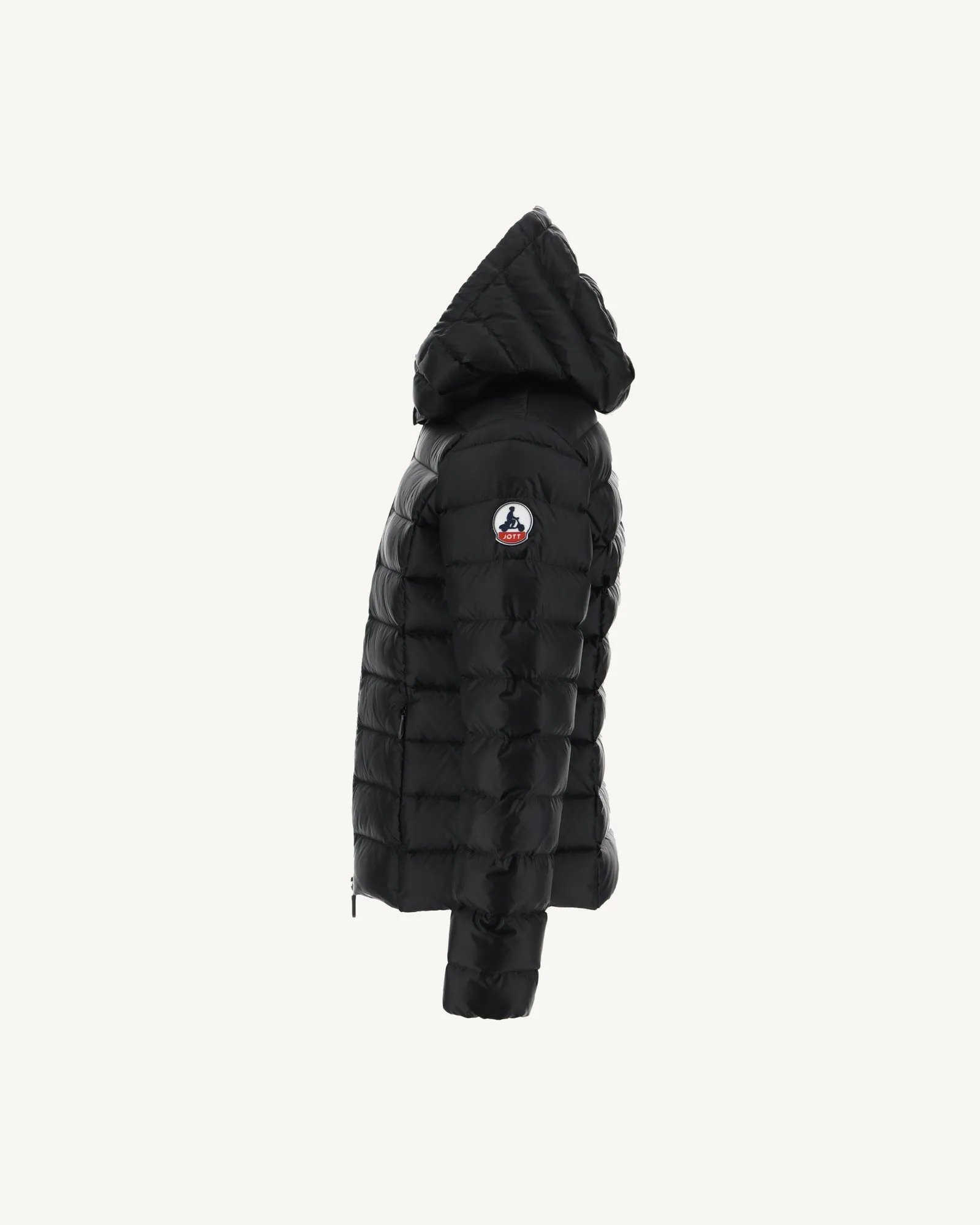 Black Hooded Down Jacket Opale