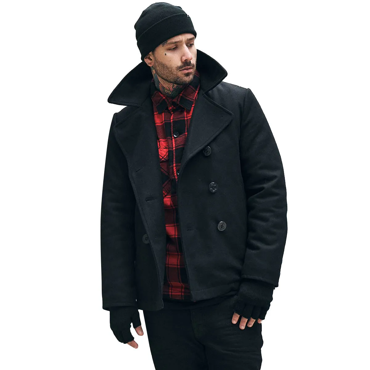 Brandit Pea Coat Black