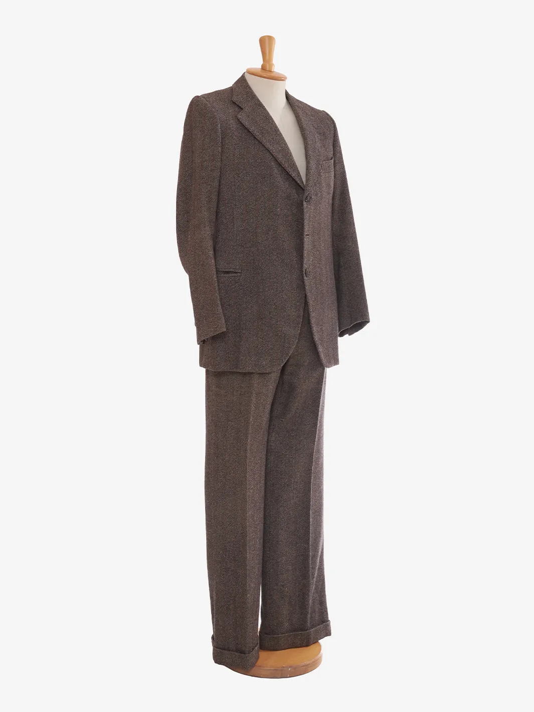 Brown herringbone suit