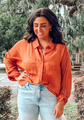 Caz Button Down Top | Rust