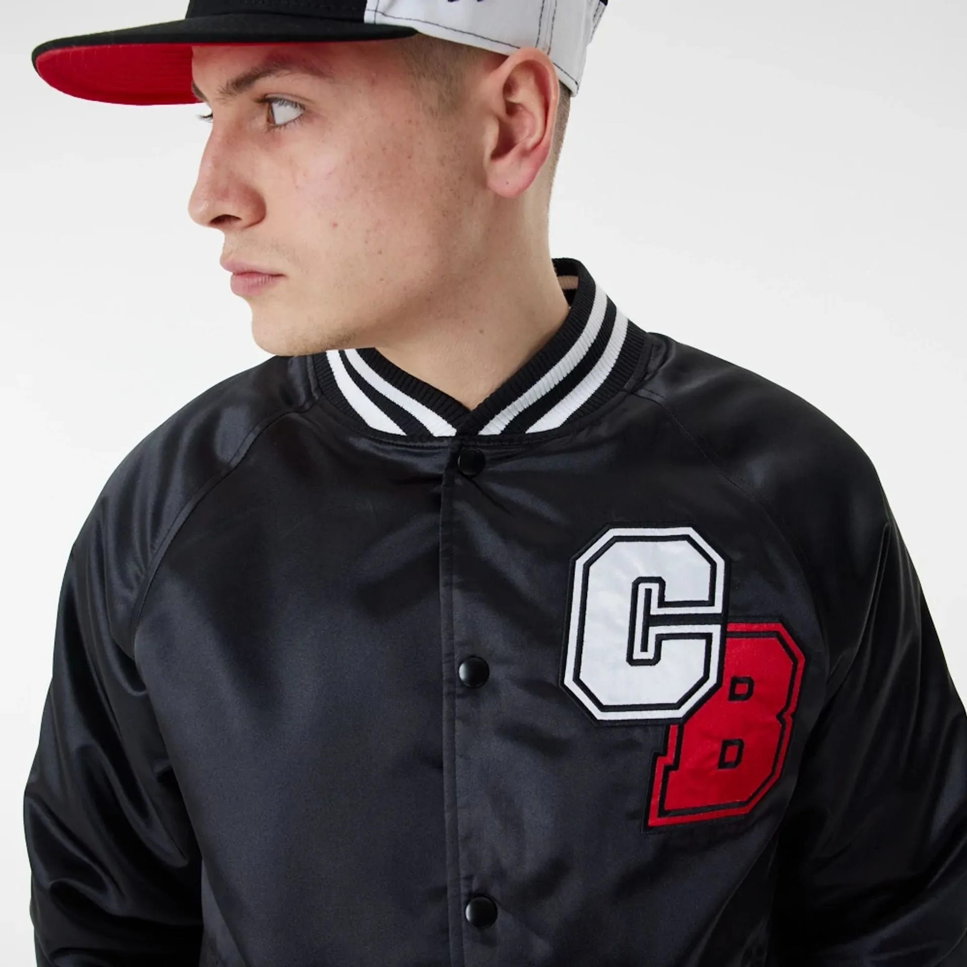 Chicago Bulls NBA Black Satin Bomber Jacket