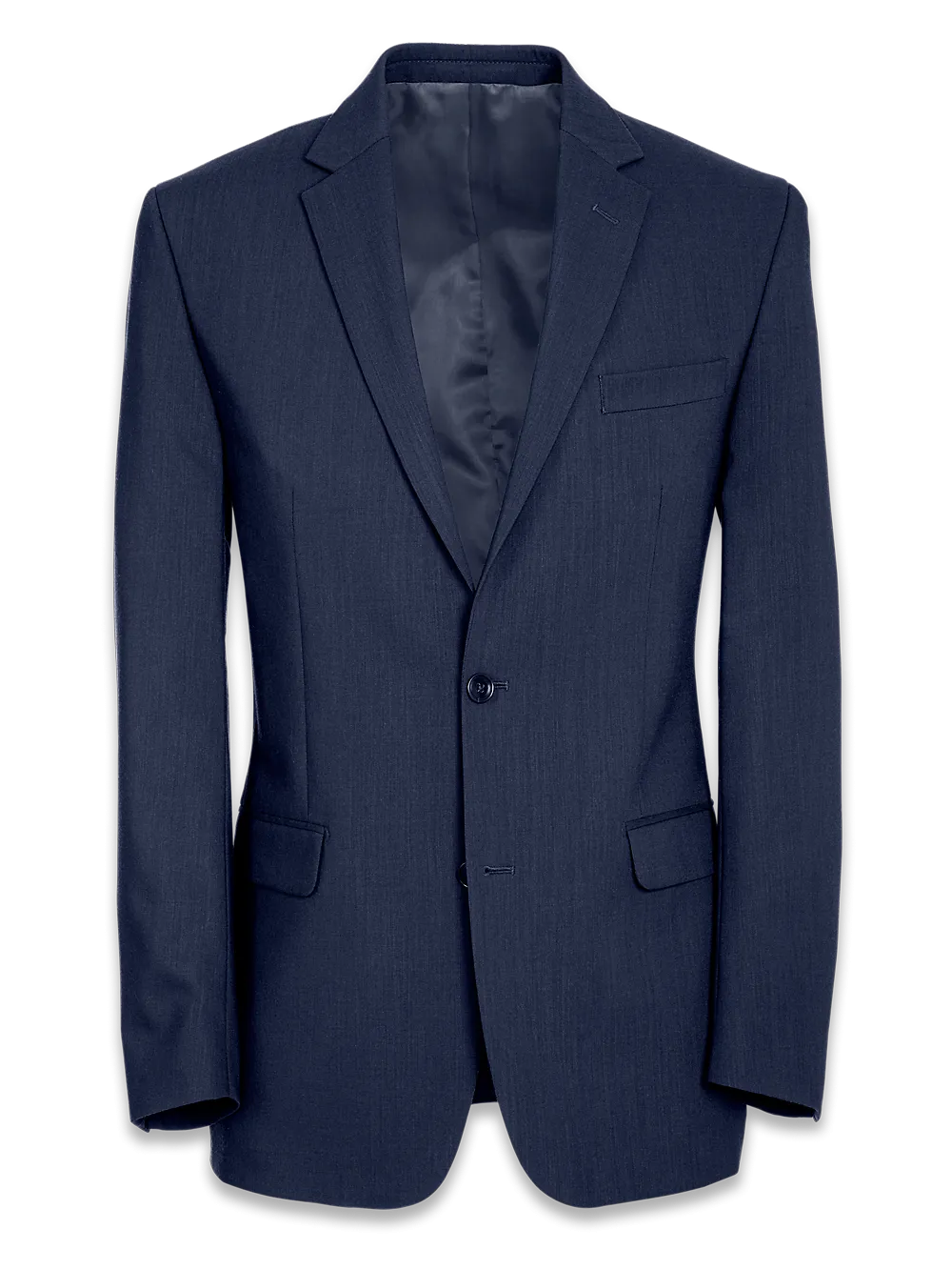 Classic Fit Essential Wool Notch Lapel Suit Jacket - Navy