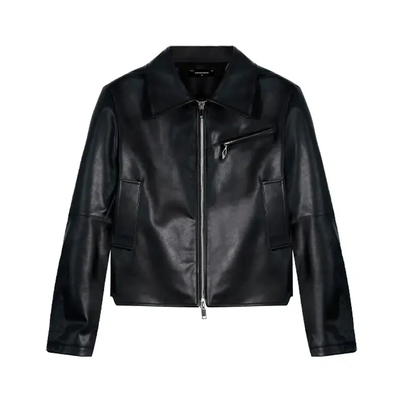 Classic Zipped Faux Leather Jacket