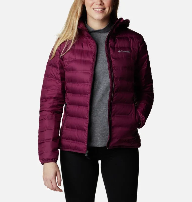 Columbia Ladies Lake 22 Short Hooded Down Jacket-BERRY