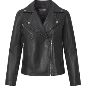 Cool Biker Leather Jacket / 51246 - Black (Nero)