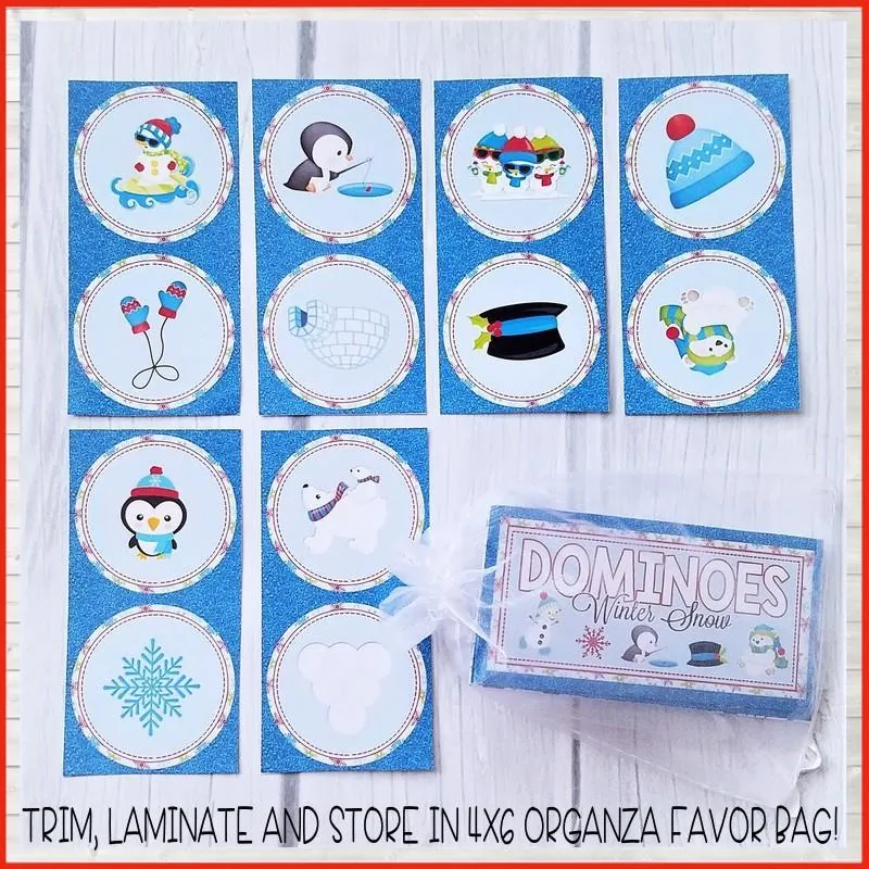 DOMINOES Game {Winter} PRINTABLE