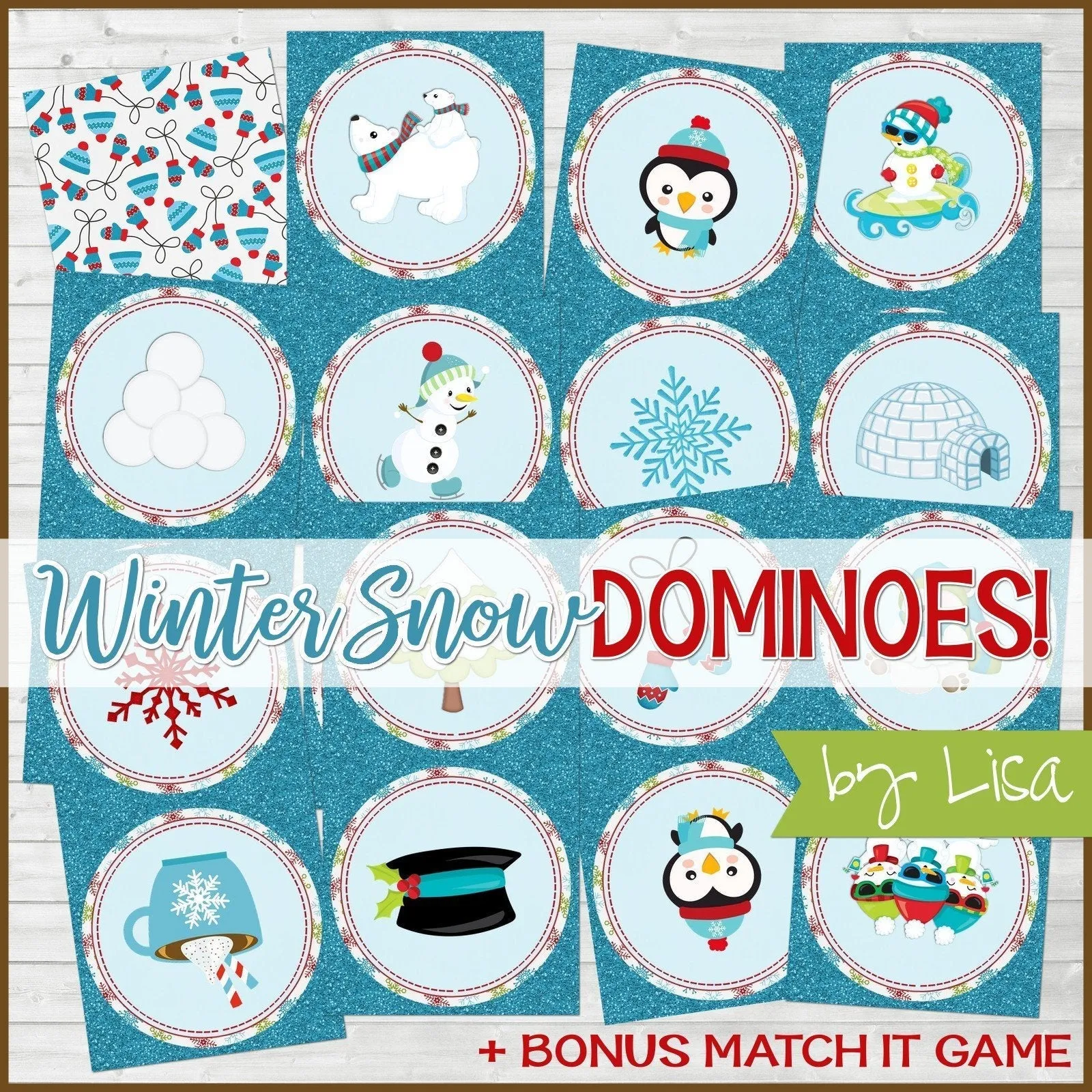 DOMINOES Game {Winter} PRINTABLE