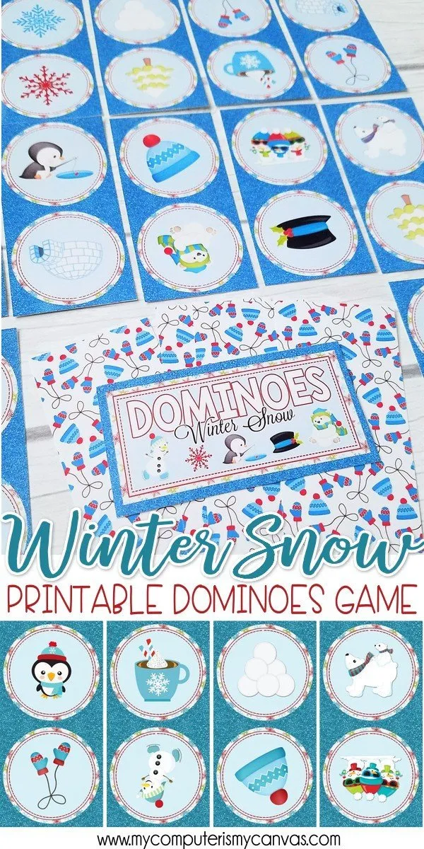 DOMINOES Game {Winter} PRINTABLE