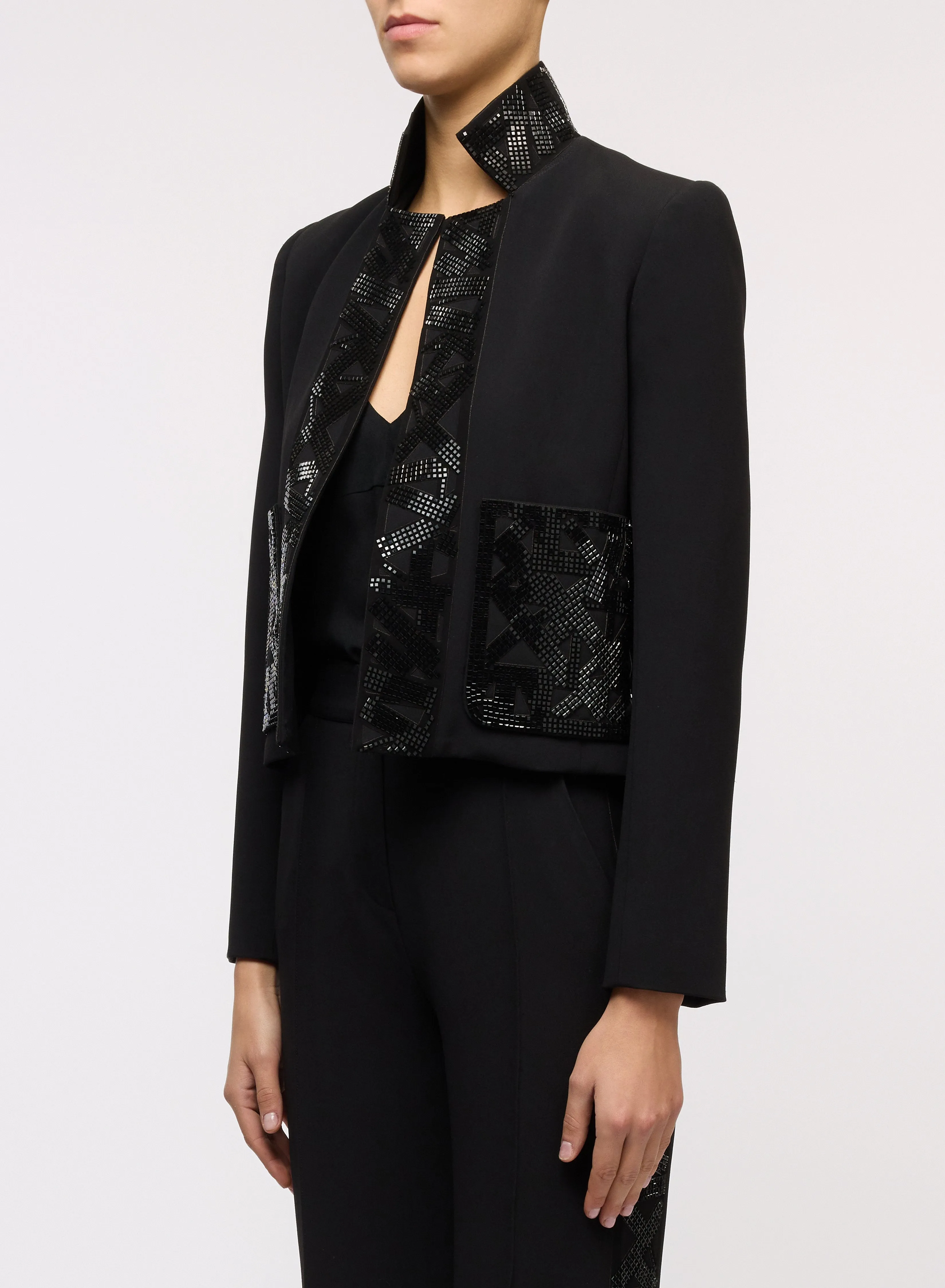 Embellished Crepe Jacket