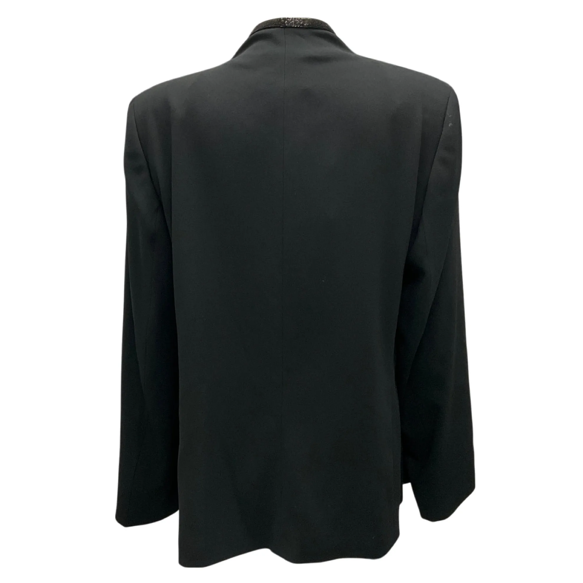 Escada Black Besli Beaded Trim Crepe Evening Jacket