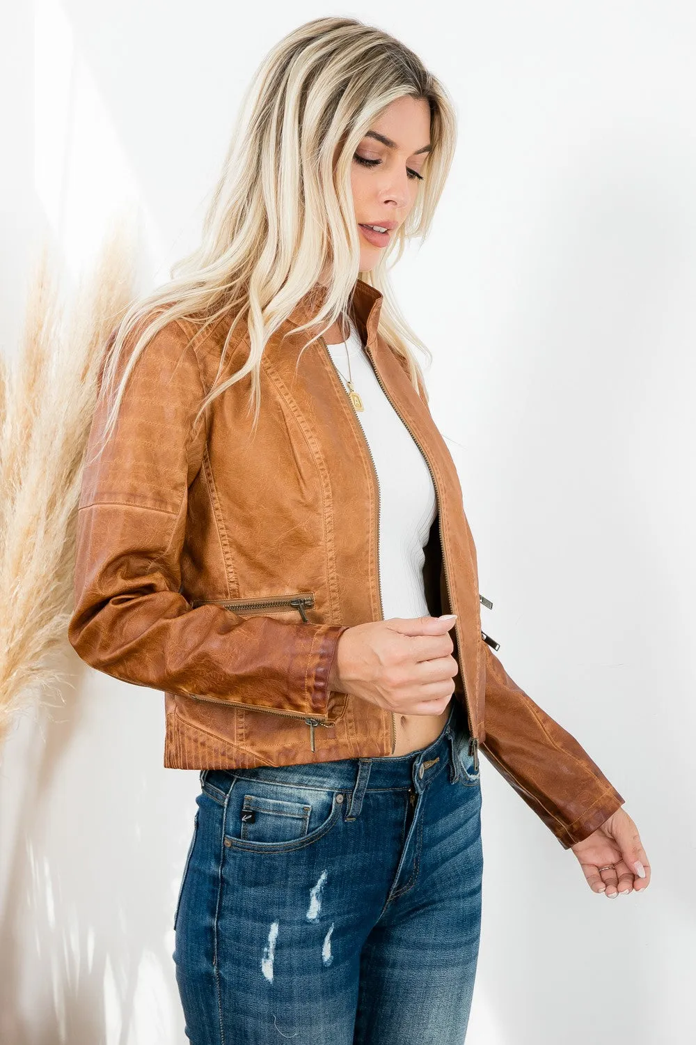 Faux Leather Biker Jacket