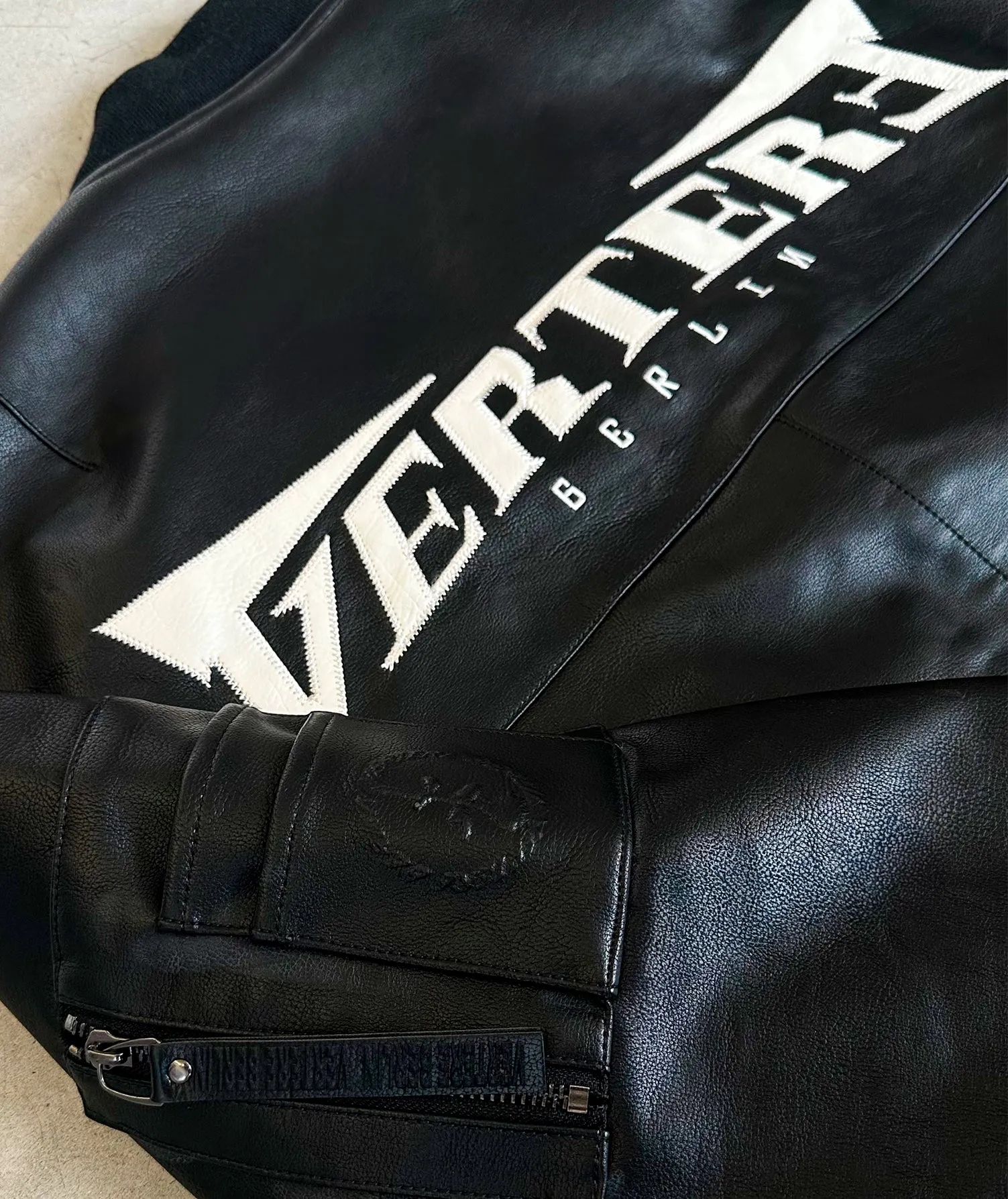 FAUX LEATHER BOMBER JACKET