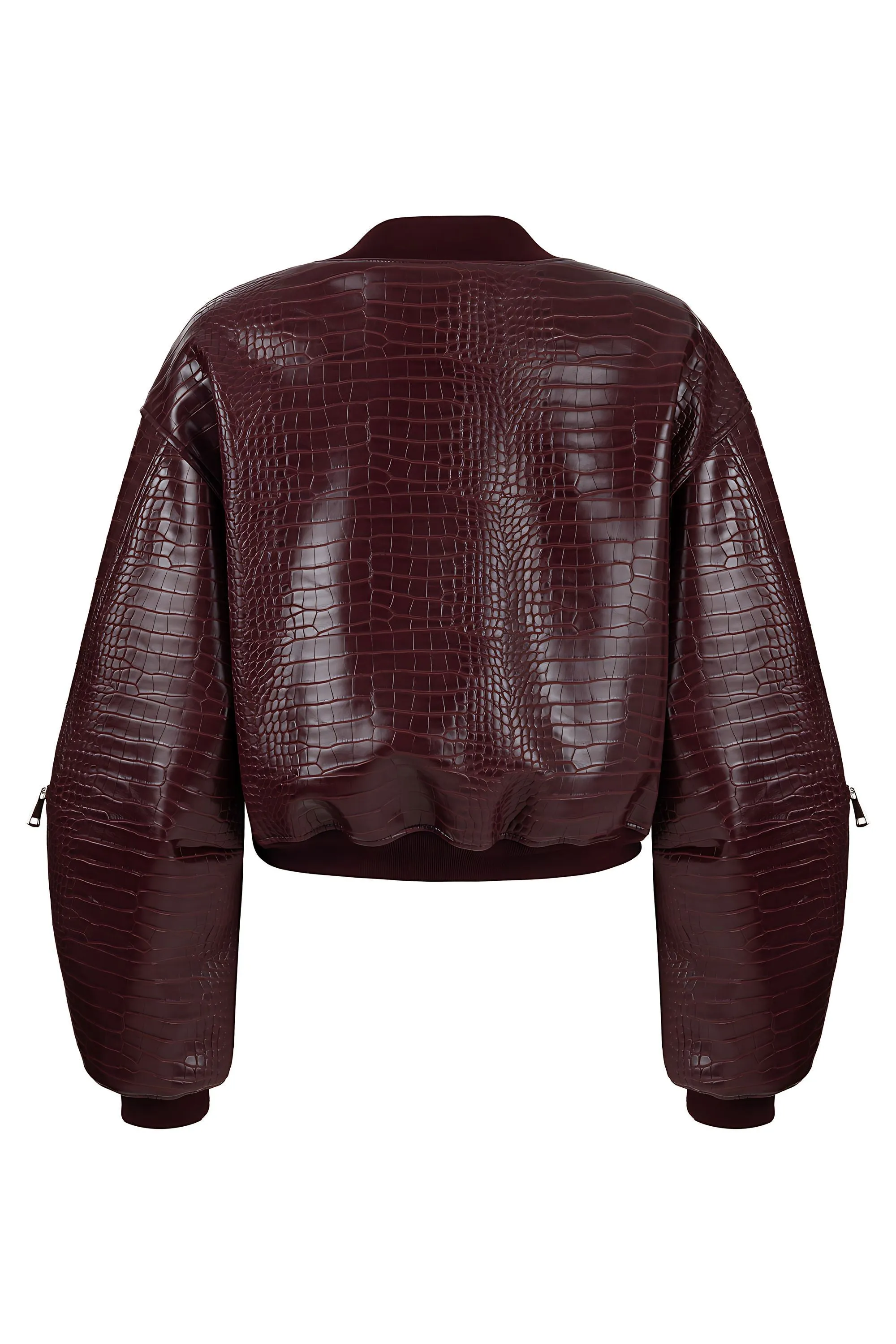 Mens Classic Fit Stylish Faux Leather Bomber Jacket