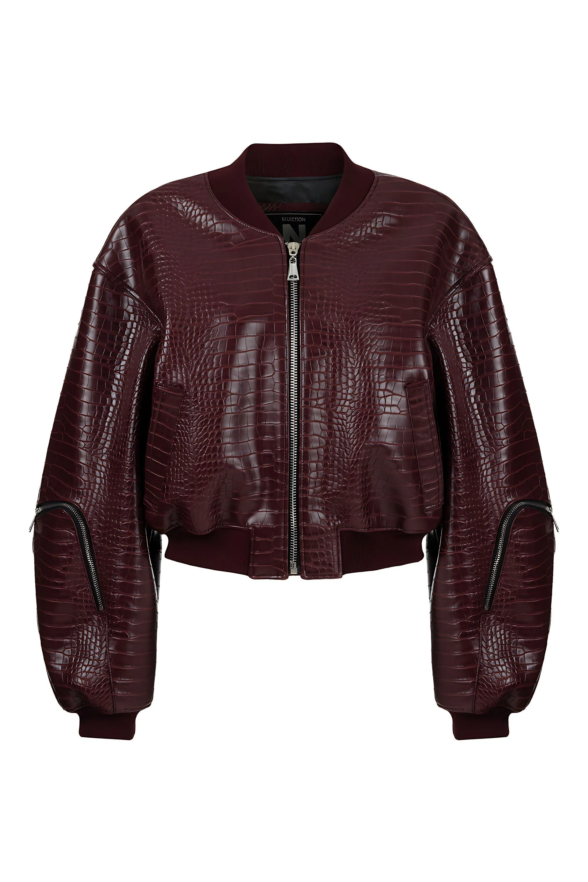 Mens Classic Fit Stylish Faux Leather Bomber Jacket