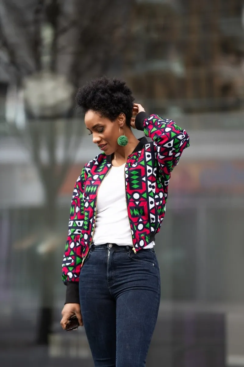 Festival Bomber Jacket In Electric Pink