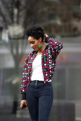 Festival Bomber Jacket In Electric Pink