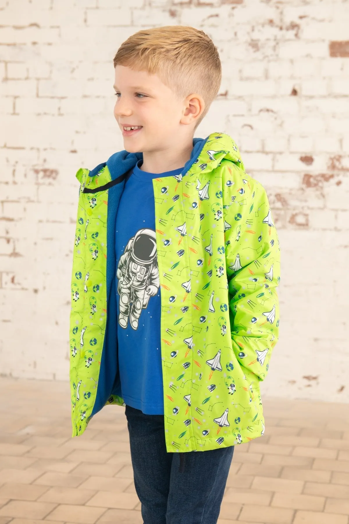 Finlay Coat - Lime Space Print